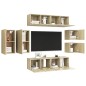 vidaXL Set Porta TV 8 pz Rovere Sonoma in Truciolato vidaXL Set Porta TV 8 pz Rovere Sonoma in Truciolato