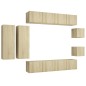 vidaXL Set Mobili TV 8 pz Rovere Sonoma in Truciolato