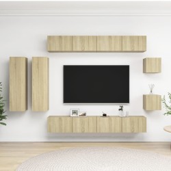 vidaXL Set di Mobili Porta TV 8 pz Rovere Sonoma in Legno Multistrato