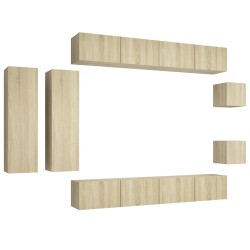 vidaXL Set di Mobili Porta TV 8 pz Rovere Sonoma in Legno Multistrato