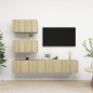 vidaXL Set Mobili TV 4 pz Rovere Sonoma in Truciolato vidaXL Set Mobili TV 4 pz Rovere Sonoma in Truciolato