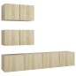 vidaXL Set Mobili TV 4 pz Rovere Sonoma in Truciolato vidaXL Set Mobili TV 4 pz Rovere Sonoma in Truciolato