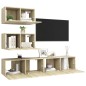 vidaXL Set Mobili TV 4 pz Rovere Sonoma in Truciolato vidaXL Set Mobili TV 4 pz Rovere Sonoma in Truciolato