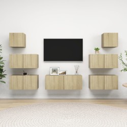vidaXL Set Porta TV 7 pz Rovere Sonoma in Truciolato