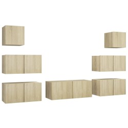 vidaXL Set Porta TV 7 pz Rovere Sonoma in Truciolato