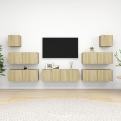 vidaXL Set di Mobili Porta TV 7 pz Rovere Sonoma in Legno Multistrato