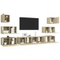 vidaXL Set Porta TV 8 pz Rovere Sonoma in Truciolato vidaXL Set Porta TV 8 pz Rovere Sonoma in Truciolato