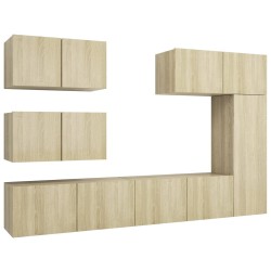vidaXL Set di Mobili Porta TV 6 pz Rovere Sonoma in Legno Multistrato