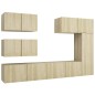 vidaXL Set di Mobili Porta TV 6 pz Rovere Sonoma in Legno Multistrato vidaXL Set di Mobili Porta TV 6 pz Rovere Sonoma in Legno Multistrato
