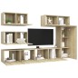 vidaXL Set di Mobili Porta TV 6 pz Rovere Sonoma in Legno Multistrato vidaXL Set di Mobili Porta TV 6 pz Rovere Sonoma in Legno Multistrato