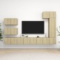 vidaXL Set Porta TV 8 pz Rovere Sonoma in Truciolato vidaXL Set Porta TV 8 pz Rovere Sonoma in Truciolato