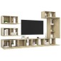 vidaXL Set Porta TV 8 pz Rovere Sonoma in Truciolato vidaXL Set Porta TV 8 pz Rovere Sonoma in Truciolato