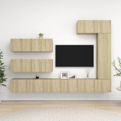 vidaXL Set di Mobili TV 7 pz Rovere Sonoma in Legno Multistrato