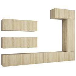 vidaXL Set di Mobili TV 7 pz Rovere Sonoma in Legno Multistrato