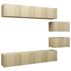 vidaXL Set Mobili TV 6 pz Rovere Sonoma in Truciolato