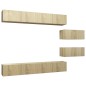 vidaXL Set Porta TV 6 pz Rovere Sonoma in Truciolato vidaXL Set Porta TV 6 pz Rovere Sonoma in Truciolato