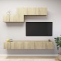 vidaXL Set di Mobili Porta TV 6 pz Rovere Sonoma in Legno Multistrato vidaXL Set di Mobili Porta TV 6 pz Rovere Sonoma in Legno Multistrato