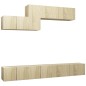 vidaXL Set di Mobili Porta TV 6 pz Rovere Sonoma in Legno Multistrato vidaXL Set di Mobili Porta TV 6 pz Rovere Sonoma in Legno Multistrato