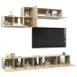 vidaXL Set di Mobili Porta TV 6 pz Rovere Sonoma in Legno Multistrato vidaXL Set di Mobili Porta TV 6 pz Rovere Sonoma in Legno Multistrato