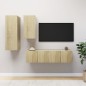 vidaXL Set Porta TV 4 pz Rovere Sonoma in Truciolato vidaXL Set Porta TV 4 pz Rovere Sonoma in Truciolato