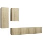 vidaXL Set di Mobili Porta TV 4 pz Rovere Sonoma in Legno Multistrato