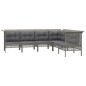 Set Divani da Giardino 6 pz con Cuscini in Polyrattan Grigio Set Divani da Giardino 6 pz con Cuscini in Polyrattan Grigio