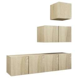 vidaXL Set di Mobili TV 4 pz Rovere Sonoma in Legno Multistrato