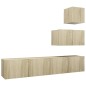 vidaXL Set Porta TV 4 pz Rovere Sonoma in Truciolato vidaXL Set Porta TV 4 pz Rovere Sonoma in Truciolato