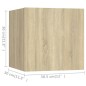 vidaXL Set Porta TV 4 pz Rovere Sonoma in Truciolato vidaXL Set Porta TV 4 pz Rovere Sonoma in Truciolato