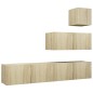 vidaXL Set di Mobili Porta TV 4 pz Rovere Sonoma in Legno Multistrato vidaXL Set di Mobili Porta TV 4 pz Rovere Sonoma in Legno Multistrato