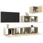 vidaXL Set di Mobili Porta TV 4 pz Rovere Sonoma in Legno Multistrato vidaXL Set di Mobili Porta TV 4 pz Rovere Sonoma in Legno Multistrato