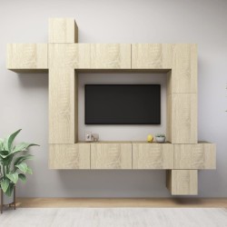 vidaXL Set di Mobili TV 9 pz Rovere Sonoma in Legno Multistrato