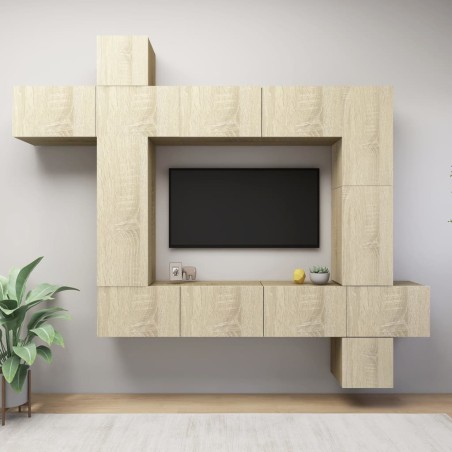 vidaXL Set di Mobili TV 9 pz Rovere Sonoma in Legno Multistrato