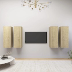 vidaXL Mobili TV 4 pz Rovere Sonoma 30,5x30x90 cm in Legno Multistrato