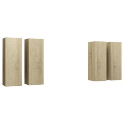 vidaXL Mobili TV 4 pz Rovere Sonoma 30,5x30x90 cm in Legno Multistrato