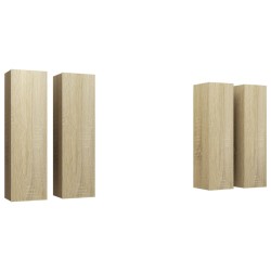 vidaXL Mobili TV Rovere Sonoma 4 pz 30,5x30x110 cm in Truciolato