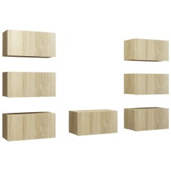 vidaXL Mobili TV 7 pz Rovere Sonoma 30,5x30x60 cm in Legno Multistrato