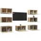 vidaXL Mobili TV 7 pz Rovere Sonoma 30,5x30x60 cm in Legno Multistrato