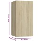 vidaXL Mobili TV 7 pz Rovere Sonoma 30,5x30x60 cm in Legno Multistrato