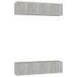 vidaXL Mobili TV 4 pz Grigio Cemento 60x30x30 cm in Truciolato