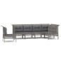 vidaXL Set Divani da Giardino 6 pz con Cuscini in Polyrattan Grigio vidaXL Set Divani da Giardino 6 pz con Cuscini in Polyrattan Grigio