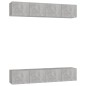 vidaXL Mobili TV 4 pz Grigio Cemento 80x30x30 cm in Truciolato vidaXL Mobili TV 4 pz Grigio Cemento 80x30x30 cm in Truciolato