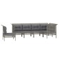 vidaXL Set Divani da Giardino 6 pz con Cuscini in Polyrattan Grigio vidaXL Set Divani da Giardino 6 pz con Cuscini in Polyrattan Grigio