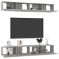 vidaXL Mobili TV 4 pz Grigio Cemento 100x30x30 cm in Legno Multistrato vidaXL Mobili TV 4 pz Grigio Cemento 100x30x30 cm in Legno Multistrato