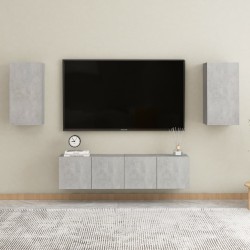 vidaXL Set Mobili TV 4 pz Grigio Cemento in Truciolato 