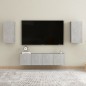 vidaXL Set Mobili TV 4 pz Grigio Cemento in Truciolato vidaXL Set Mobili TV 4 pz Grigio Cemento in Truciolato