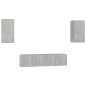 vidaXL Set Mobili TV 4 pz Grigio Cemento in Truciolato vidaXL Set Mobili TV 4 pz Grigio Cemento in Truciolato