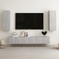 vidaXL Set di Mobili Porta TV 5 pz Grigio Cemento in Legno Multistrato vidaXL Set di Mobili Porta TV 5 pz Grigio Cemento in Legno Multistrato