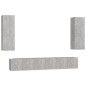 vidaXL Set di Mobili Porta TV 5 pz Grigio Cemento in Legno Multistrato vidaXL Set di Mobili Porta TV 5 pz Grigio Cemento in Legno Multistrato