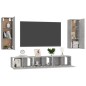 vidaXL Set di Mobili Porta TV 5 pz Grigio Cemento in Legno Multistrato vidaXL Set di Mobili Porta TV 5 pz Grigio Cemento in Legno Multistrato